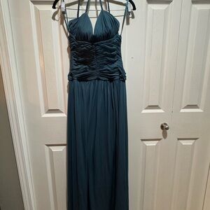 BCBG Elegant Teal Halter Dress